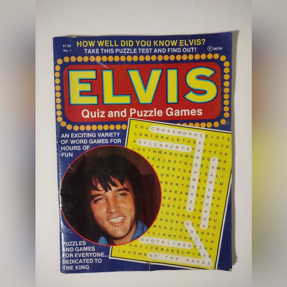 Elvis Quiz And Puzzle Games Magazine 1977 Publication 60 Pages Unused